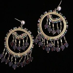 Semi Precious Stone and gold earings